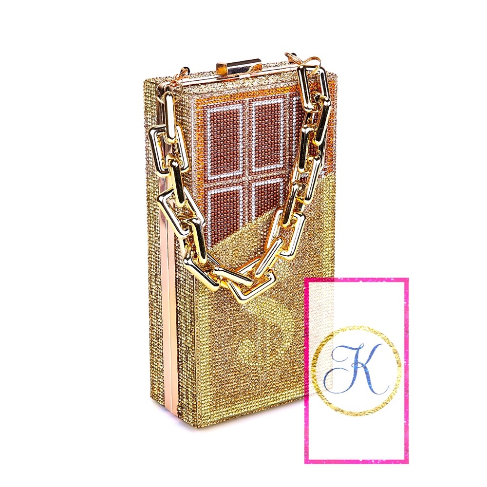 Champagne Chocolate Bar 🍫 Bling Clutch Crystals